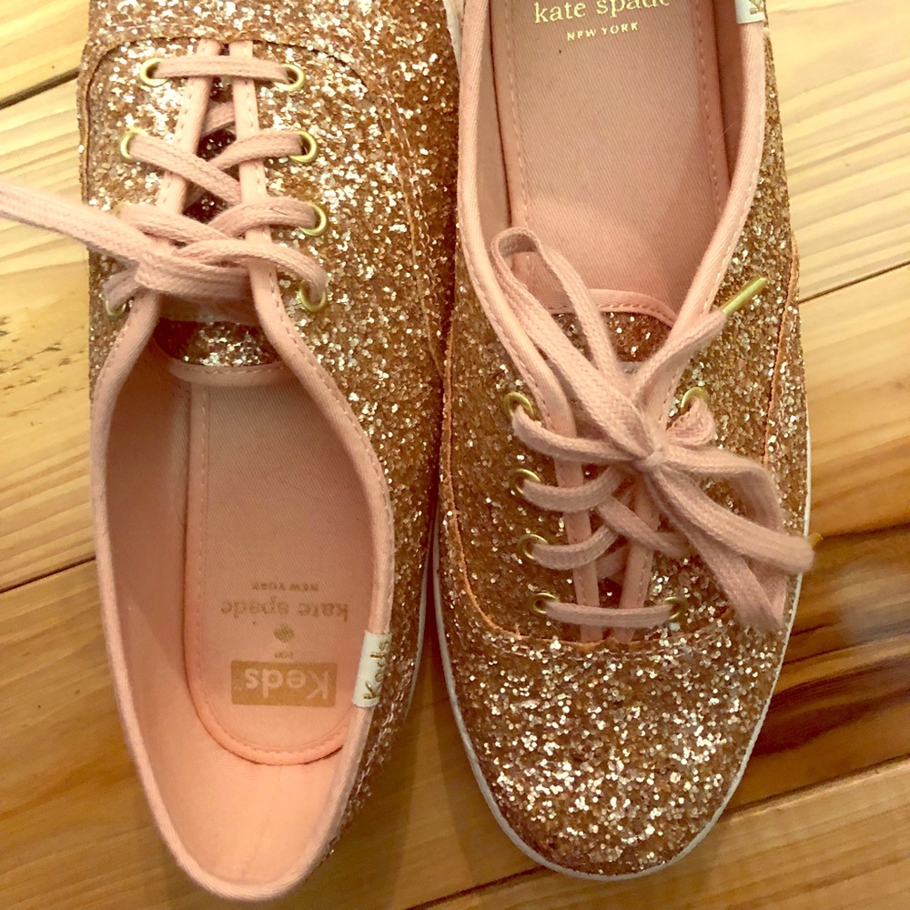 Kate Spade Pink/gold keds size 9